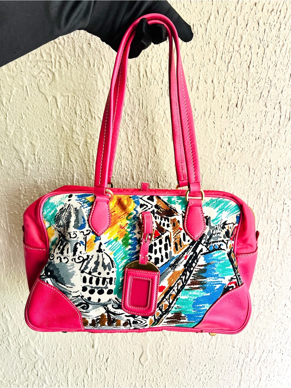 Prada Canapa Stampata Venez Shoulder Bag - Picture 2 of 14
